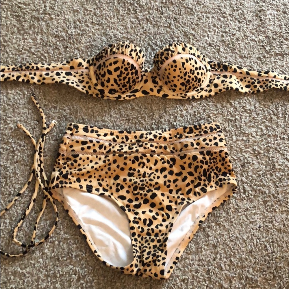 Cheetah print swim wear